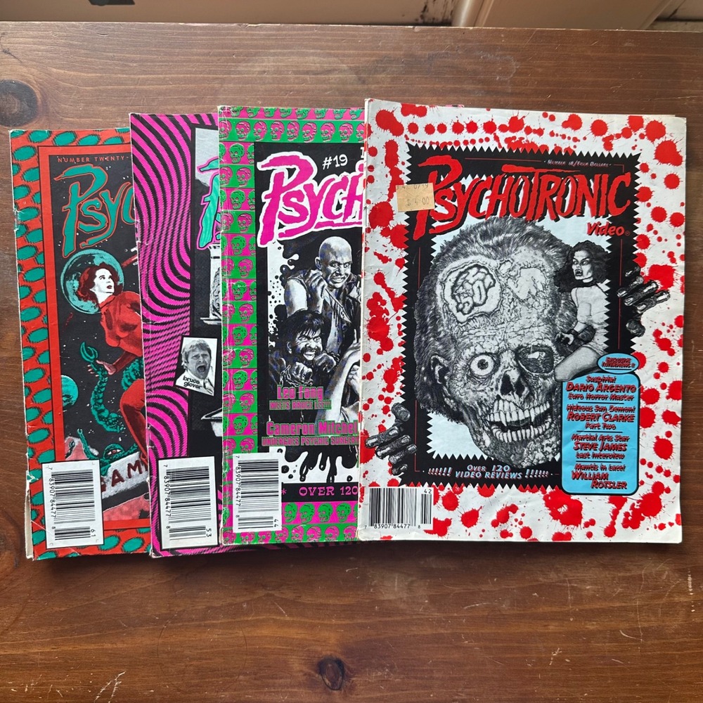 Vintage Psychotronic Video Magazine Lot Issues 18 19 21 22 Cult Horror Zine 90s
